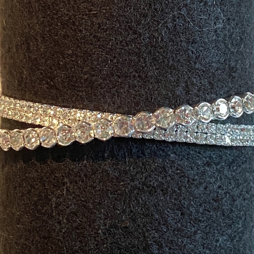 Cezanne Silver Color Rhinestone Cuff Bracelet with Box